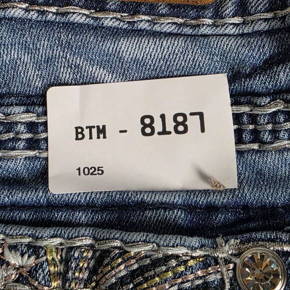 Rock Revival Cleer Easy Crop Jeans 30 Embellished Pockets - Picture 15 of 15